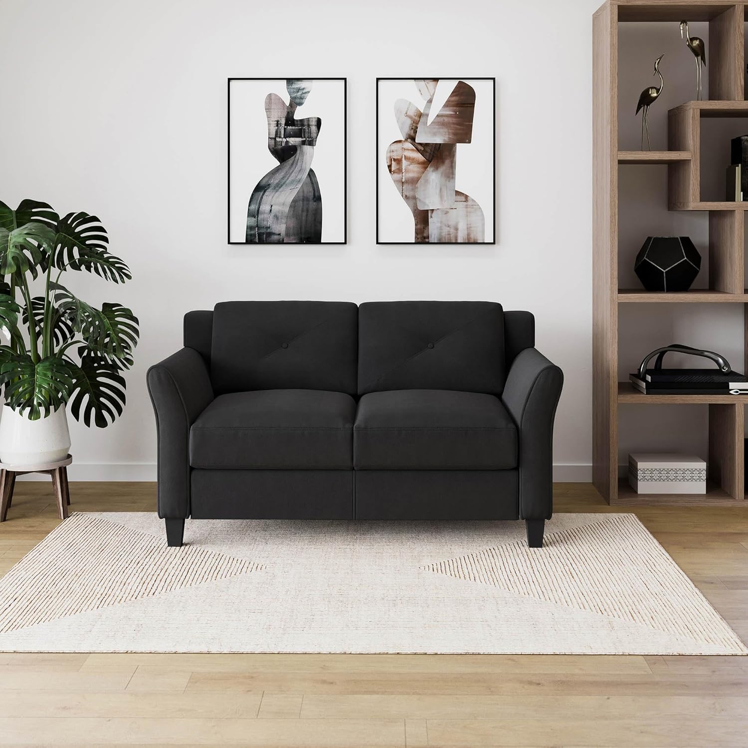 Lifestyle Harrington Sofa Upholstered Microfiber Fabric Curved Arm Couch