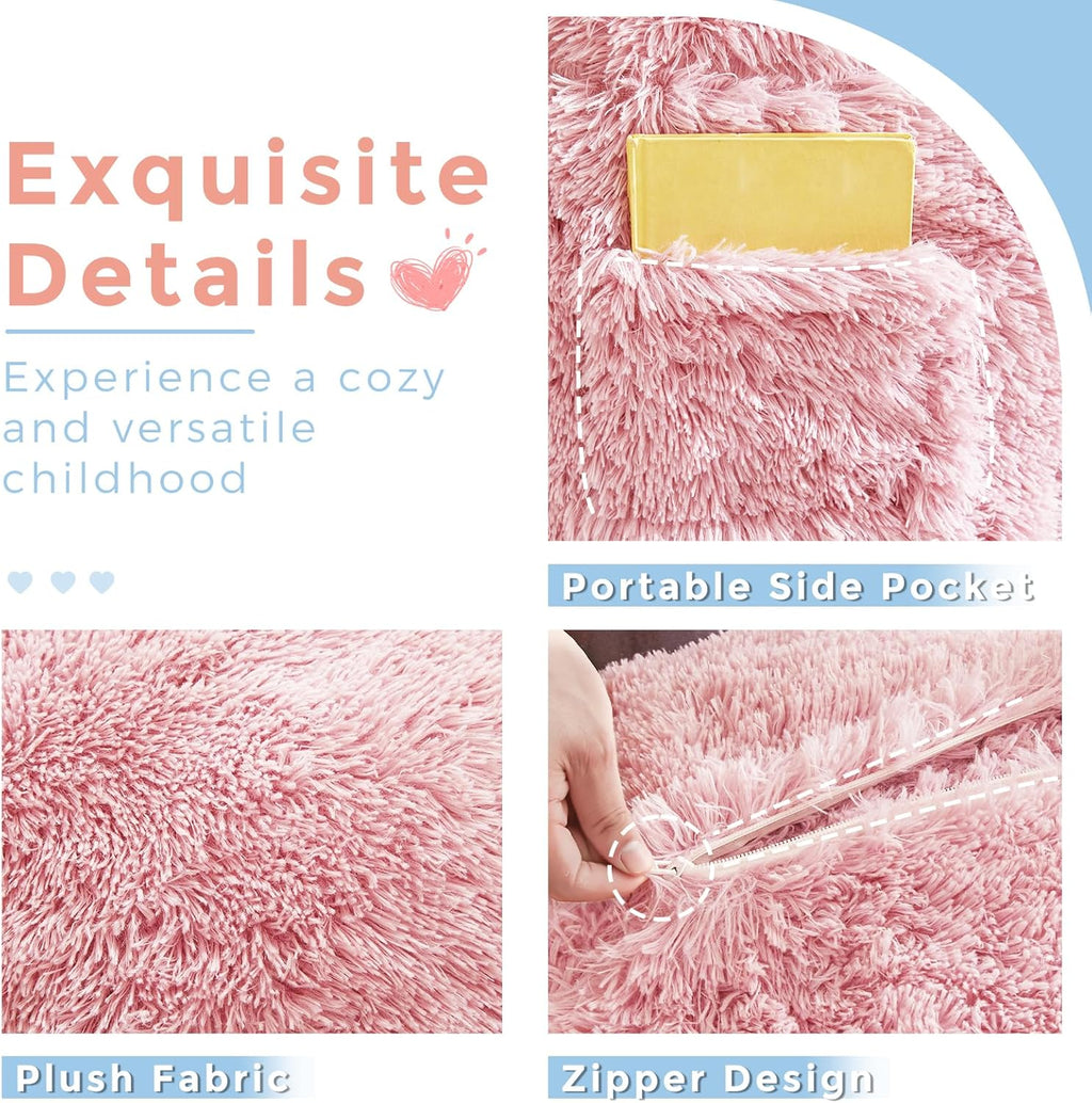 MAXYOYO Convertible Bean Bag Chair Bed for Kids with Foam Filling