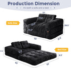 MAXYOYO L Shaped Folding Sofa Bed Convertible Sleeper with Pillow Armrest