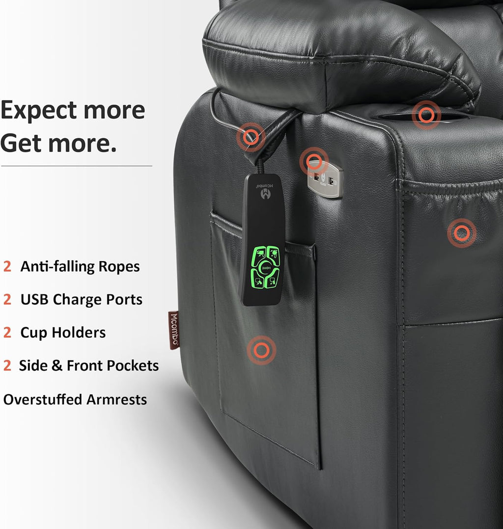 MCombo Dual Motor Power Lift Recliner Chair for Elderly with Heat Massage USB