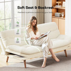 Marsail Futon Sofa Bed Convertible Corduroy Loveseat with Adjustable Backrest