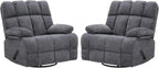 Eiayeebil Oversized Swivel Rocker Recliner Chair Extra Wide Manual Recliner