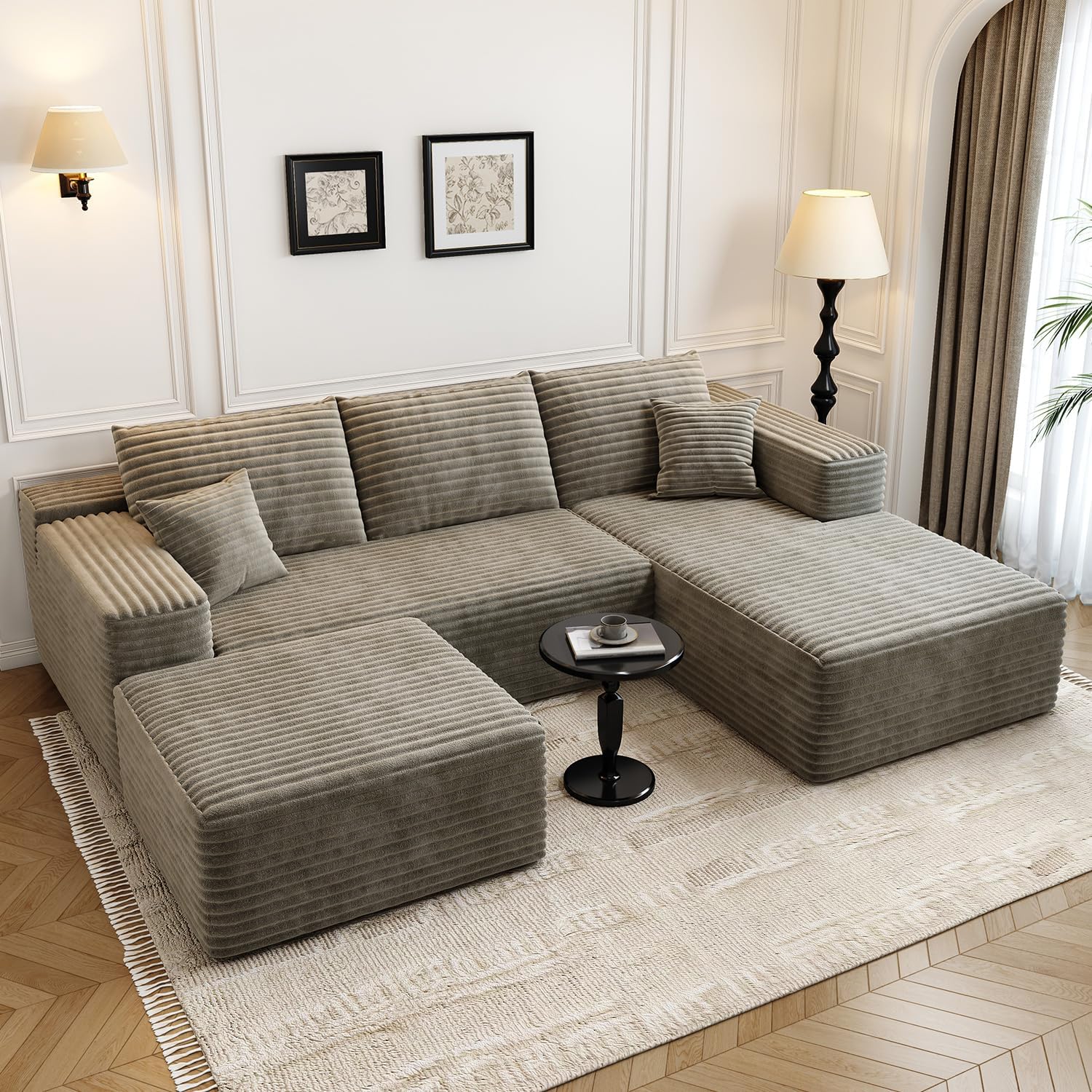 Settab Cloud Modular Sectional Sofa U Shaped Deep Seat Living Room Couch