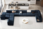 Belffin Velvet Modular Sectional Sofa with Ottoman Sleeper Bed Storage
