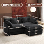 Ihanherry U Shaped Modular Cloud Sofa 5 Seat Chenille Sectional with Ottoman