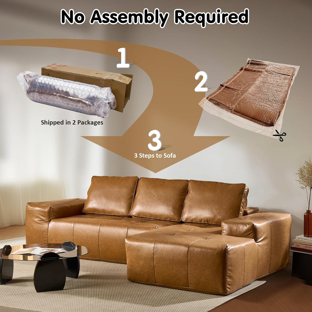 ovios Cloud Sectional Couch with L Shape Chaise Modern Modular Sofa
