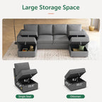 HONBAY Modular Sectional Sleeper Sofa L Shaped Couch with Pull Out Bed