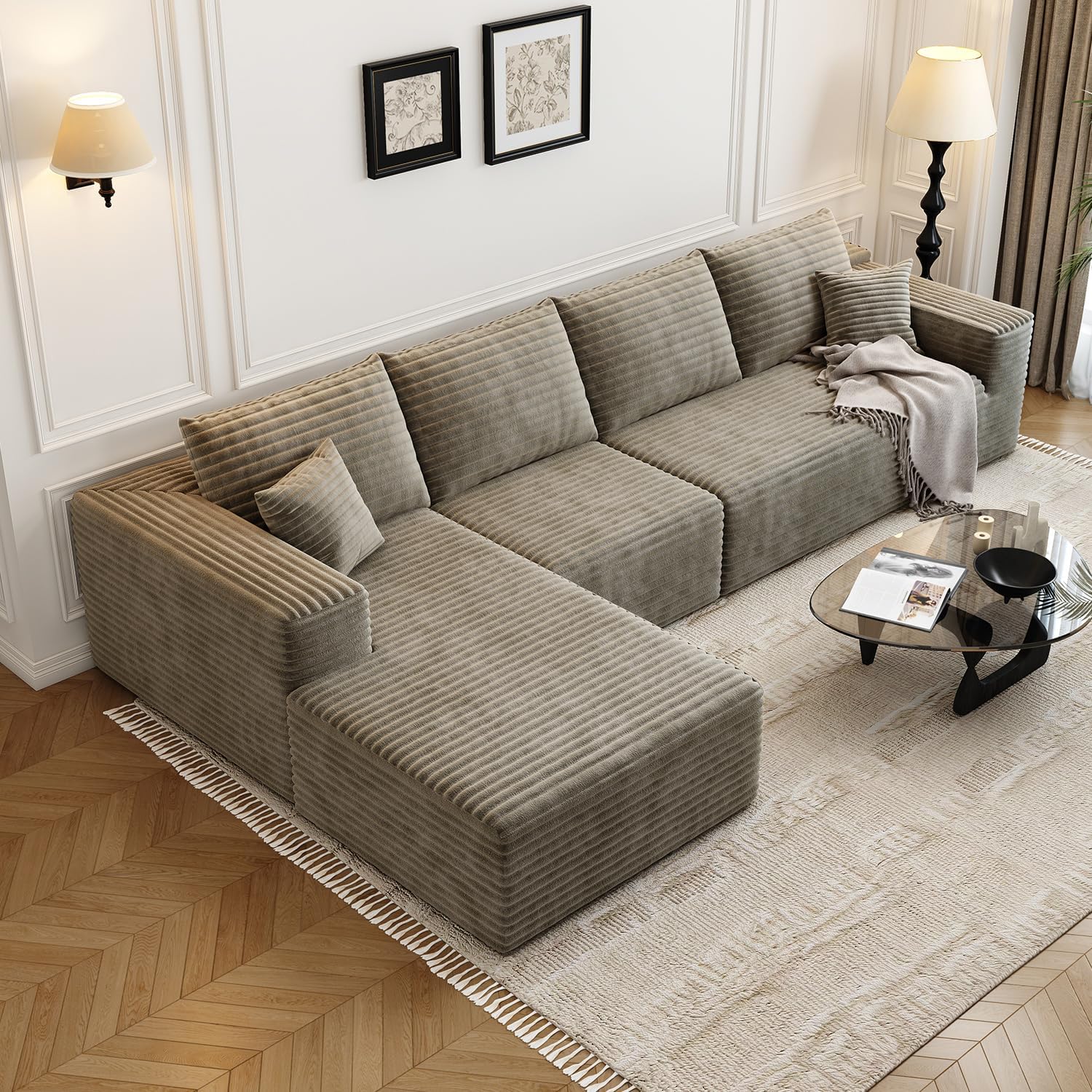 Settab Cloud Modular Sectional Sofa U Shaped Deep Seat Living Room Couch