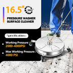 LidoDola 14 Inch Pressure Washer Surface Cleaner with Wheels for Concrete Patio Deck
