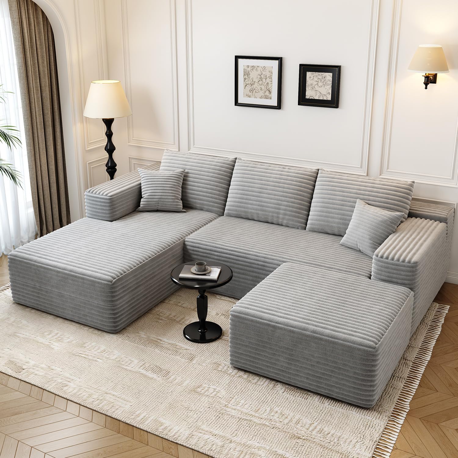 Settab Cloud Modular Sectional Sofa U Shaped Deep Seat Living Room Couch