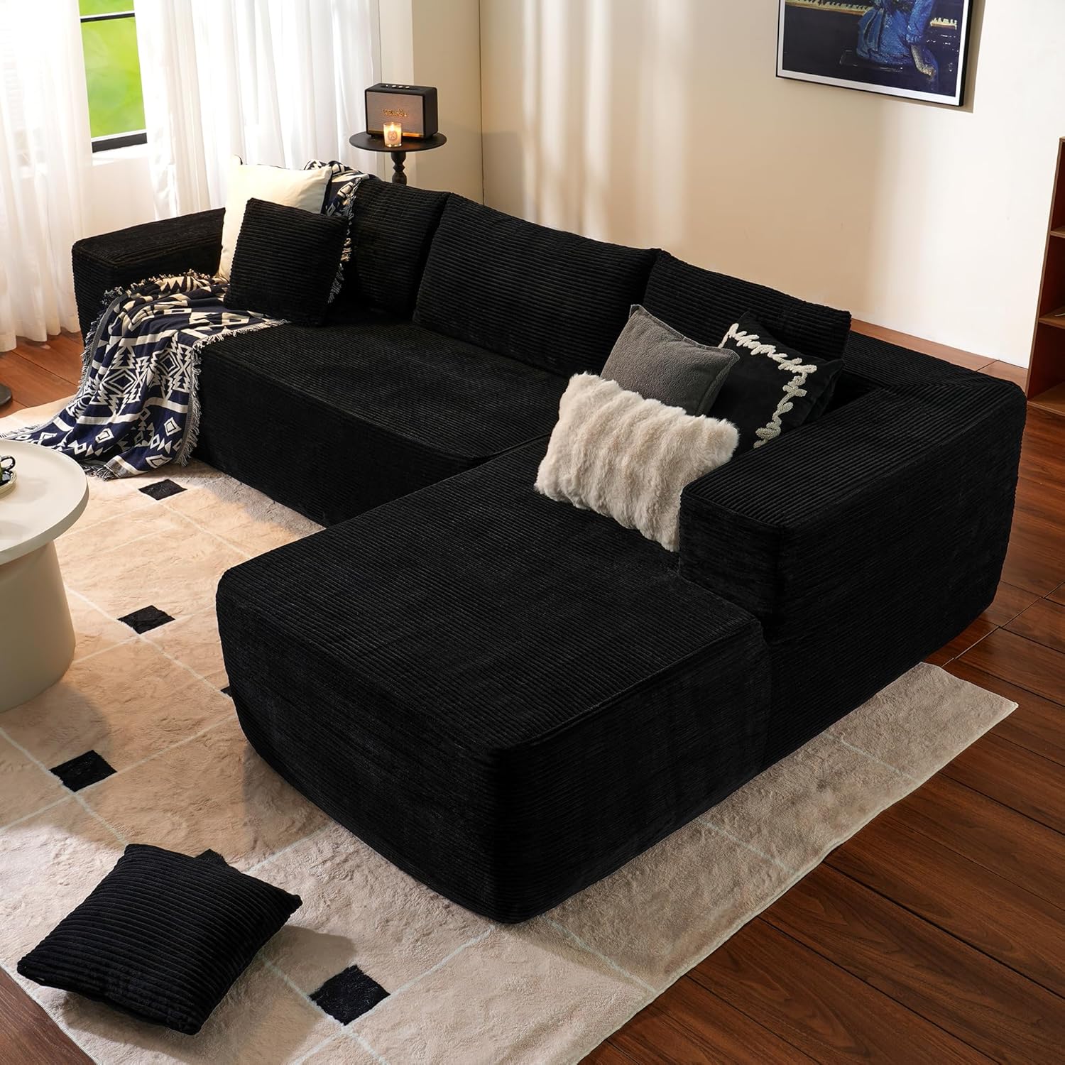 ovios Cloud Sectional Couch with L Shape Chaise Modern Modular Sofa