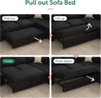 HONBAY Modular Sectional Sleeper Sofa L Shaped Couch with Pull Out Bed