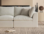 ohllob 110" Cloud Sectional Sofa L Shape Modular Couch with Ottoman 3 Seater