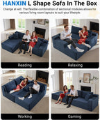 HANXIN Cloud Sectional Sofa L Shape Chaise Deep Seat Modular Living Room Couch