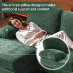 VINGLI 110 Sectional Couch U Shaped Sofa Set with Double Chaise Chenille Fabric