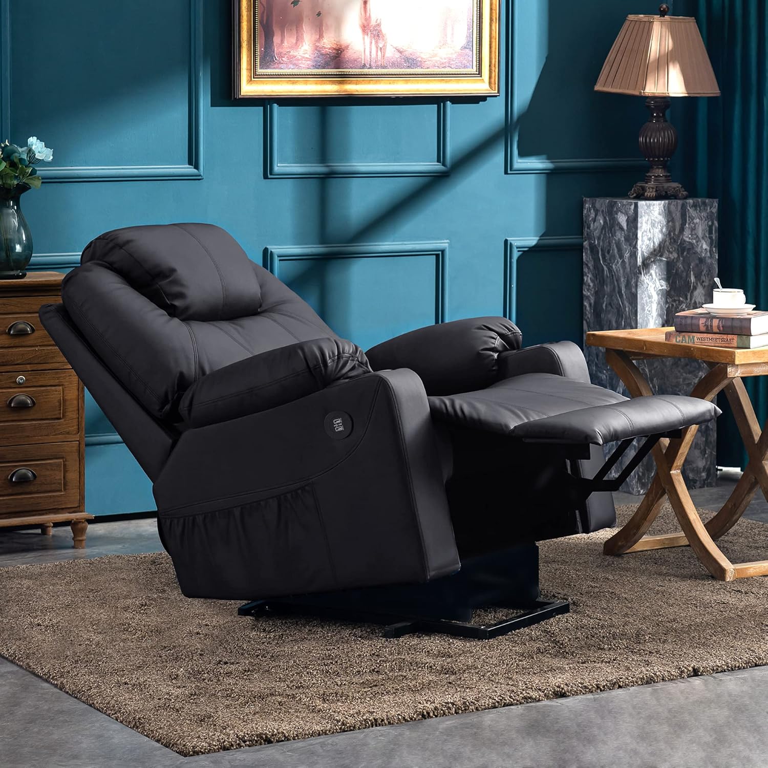 MCombo Electric Power Lift Recliner Massage Heat Chair for Elderly 3 Positions 2 Pockets USB