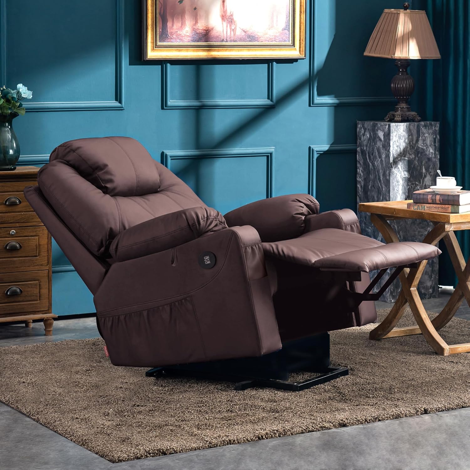 MCombo Electric Power Lift Recliner Massage Heat Chair for Elderly 3 Positions 2 Pockets USB