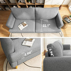 Loveseat Sofa Couch USB Ports 2 Seater Deep Seating Small Couch