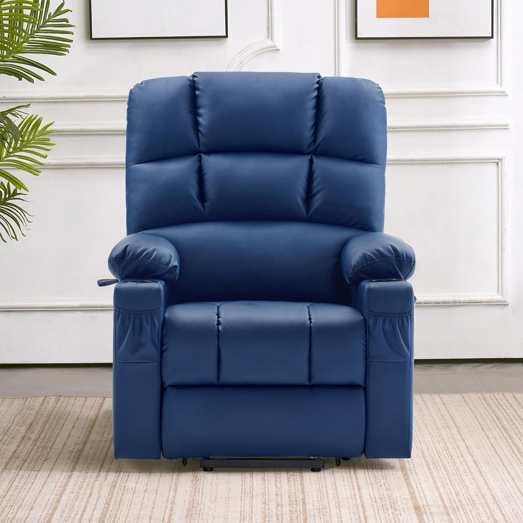 MCombo Large Power Lift Recliner Chair with Dual Motor Massage Heat Faux Leather