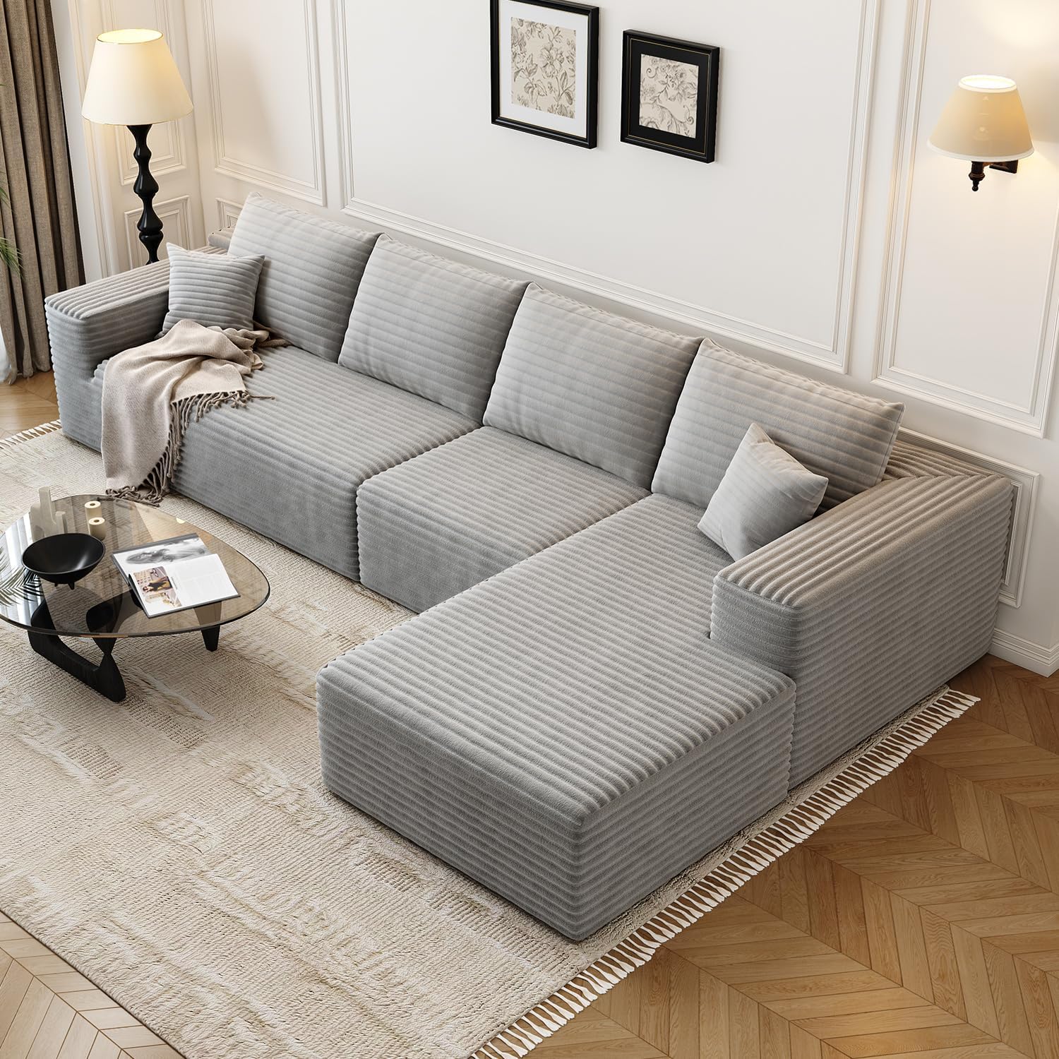 Settab Cloud Modular Sectional Sofa U Shaped Deep Seat Living Room Couch