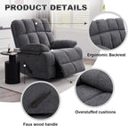 Eiayeebil Oversized Swivel Rocker Recliner Chair Extra Wide Manual Recliner