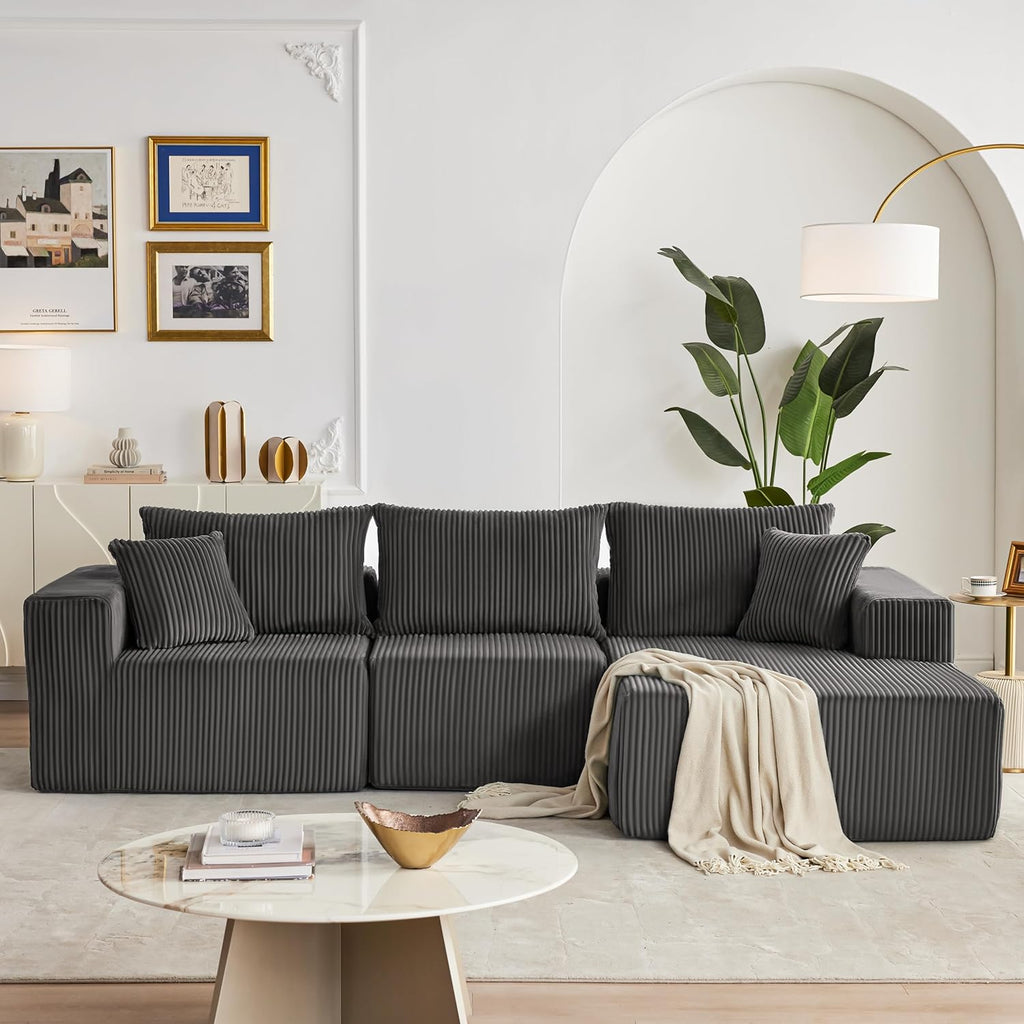Weture 108" Modular Sectional Sofa Deep Seat Cloud L-Shape Couch with Chaise