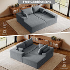 Luxanimarion Modular Sectional Sofa L Shape Deep Seat Cloud Couch Living Room