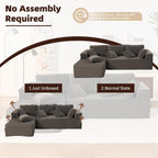 Afuson Boneless Sectional Sofa L Shape Deep Seat Cloud Couch Living Room