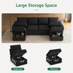 HONBAY Modular Sectional Sleeper Sofa L Shaped Couch with Pull Out Bed