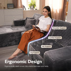 ovios Cloud Sectional Couch with L Shape Chaise Modern Modular Sofa