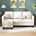 VICTONE Convertible L Shaped Sectional Sofa Couch 3 Seat with Ottoman