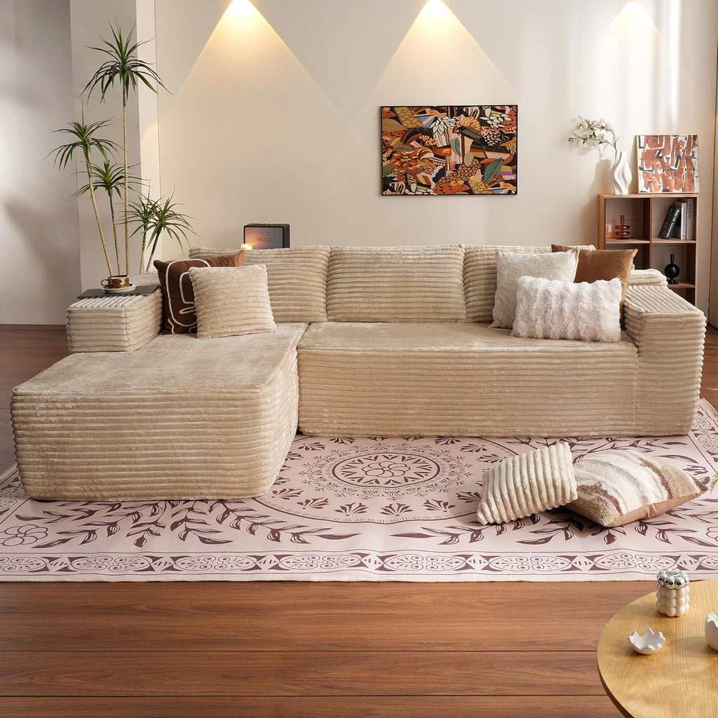 ovios Cloud Sectional Couch with L Shape Chaise Modern Modular Sofa