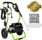 Greenworks 2000 PSI Electric Pressure Washer 13 Amp with Wheels 20 FT Hose 35 FT Cord