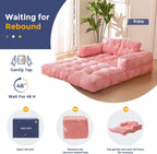 MAXYOYO L Shaped Folding Sofa Bed Convertible Sleeper with Pillow Armrest