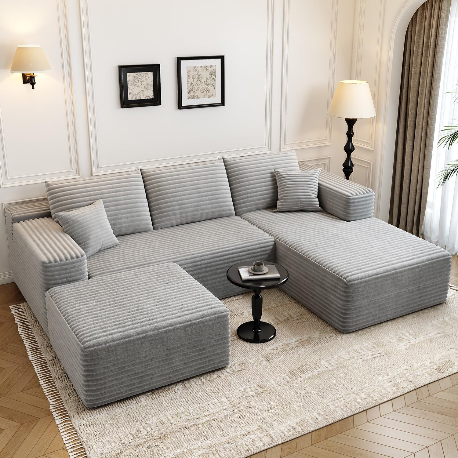 Settab Cloud Modular Sectional Sofa U Shaped Deep Seat Living Room Couch