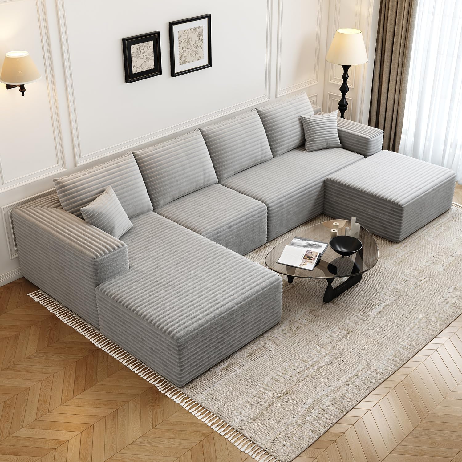 Settab Cloud Modular Sectional Sofa U Shaped Deep Seat Living Room Couch