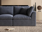 ohllob 110" Cloud Sectional Sofa L Shape Modular Couch with Ottoman 3 Seater