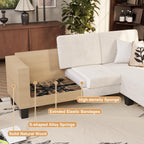 VICTONE Convertible L Shaped Sectional Sofa Couch 3 Seat with Ottoman