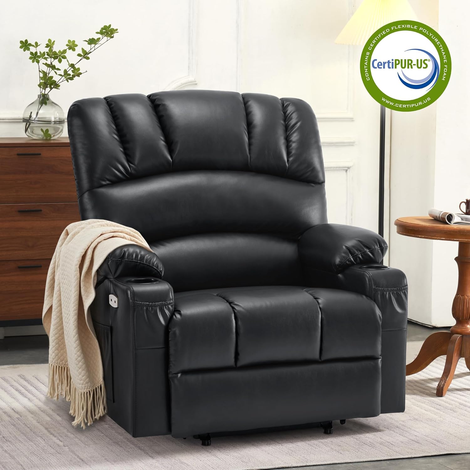 MCombo Power Lift Recliner Chair for Elderly with Heat Massage USB Cup Holders