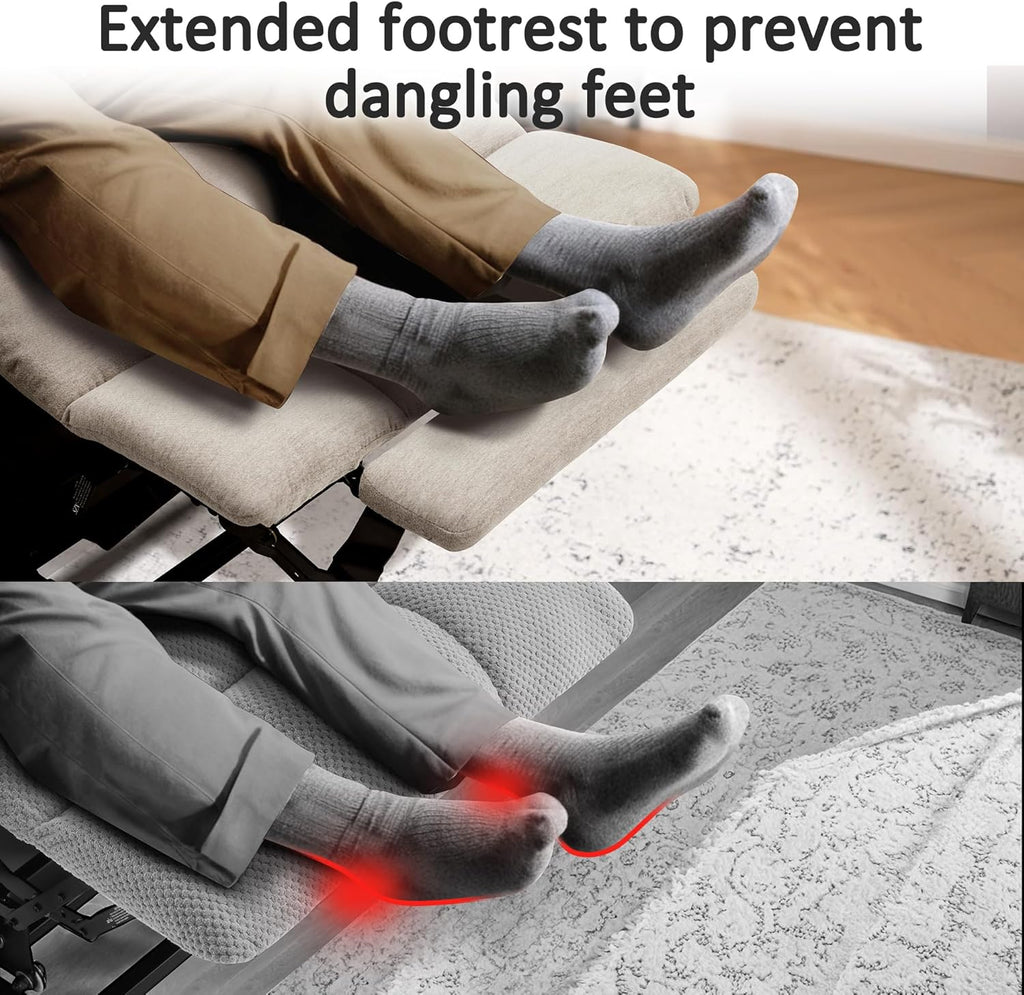 MCombo Power Lift Recliner Chair for Elderly with Extended Footrest Fabric
