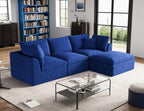 ohllob 110" Cloud Sectional Sofa L Shape Modular Couch with Ottoman 3 Seater