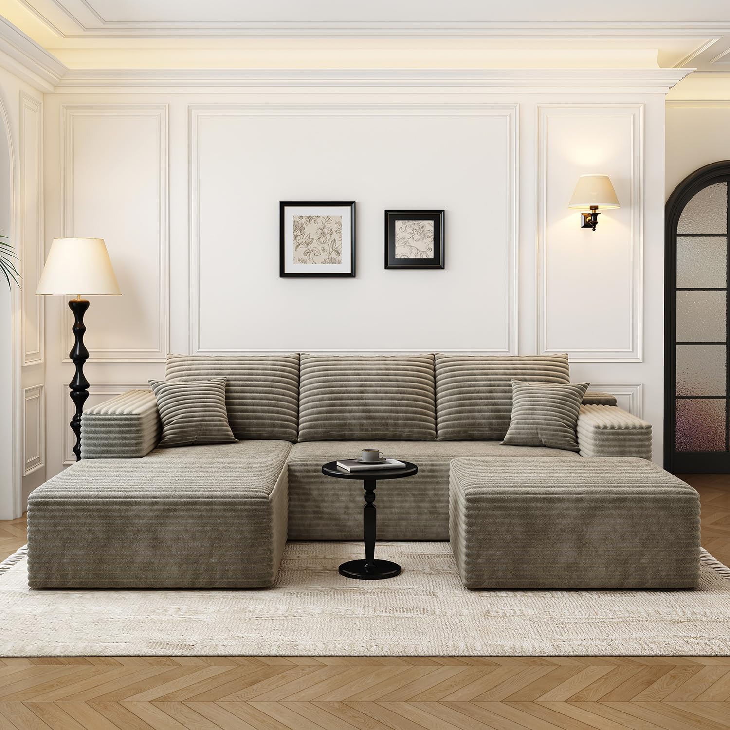 Settab Cloud Modular Sectional Sofa U Shaped Deep Seat Living Room Couch