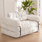 MAXYOYO L Shaped Folding Sofa Bed Convertible Sleeper with Pillow Armrest