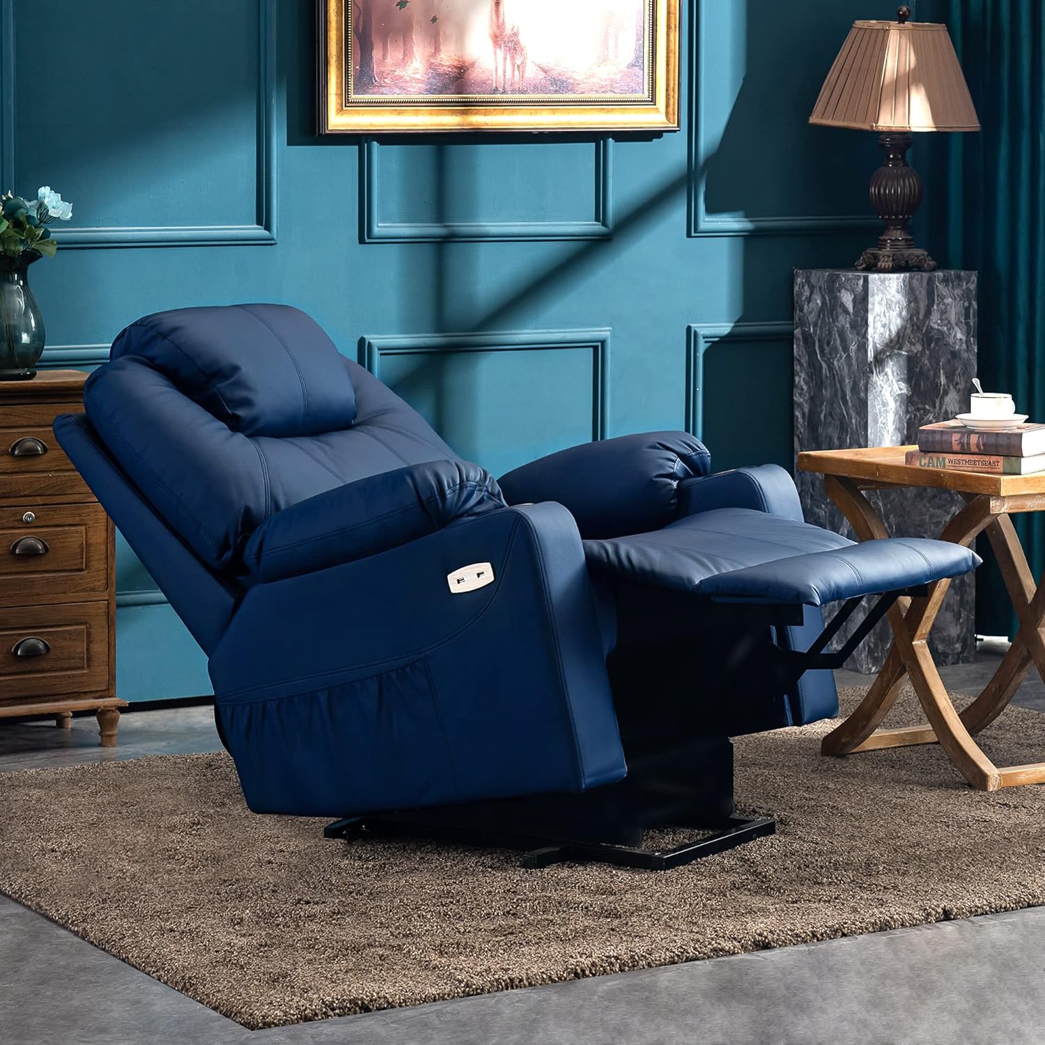 MCombo Electric Power Lift Recliner Massage Heat Chair for Elderly 3 Positions 2 Pockets USB