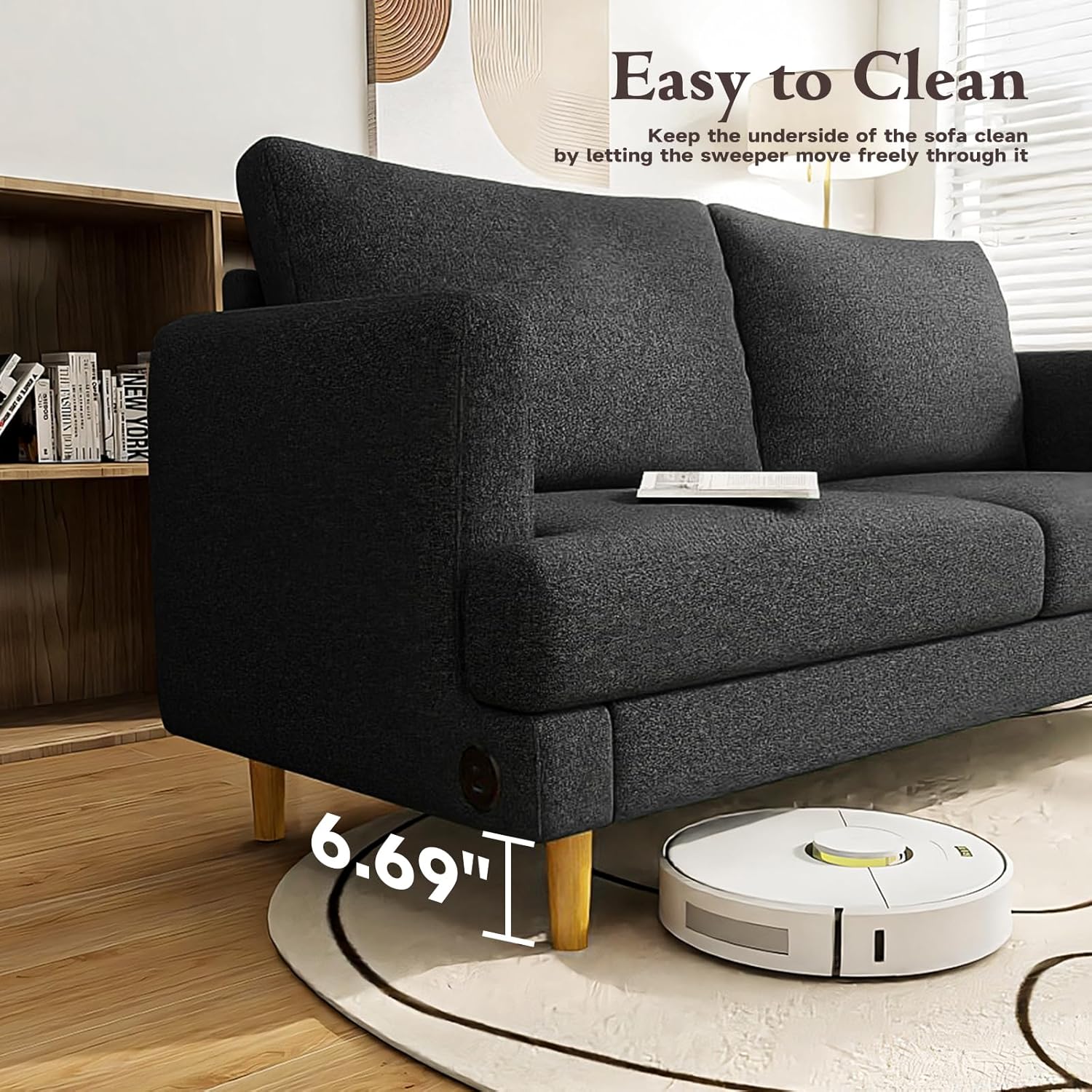 Loveseat Sofa Couch USB Ports 2 Seater Deep Seating Small Couch
