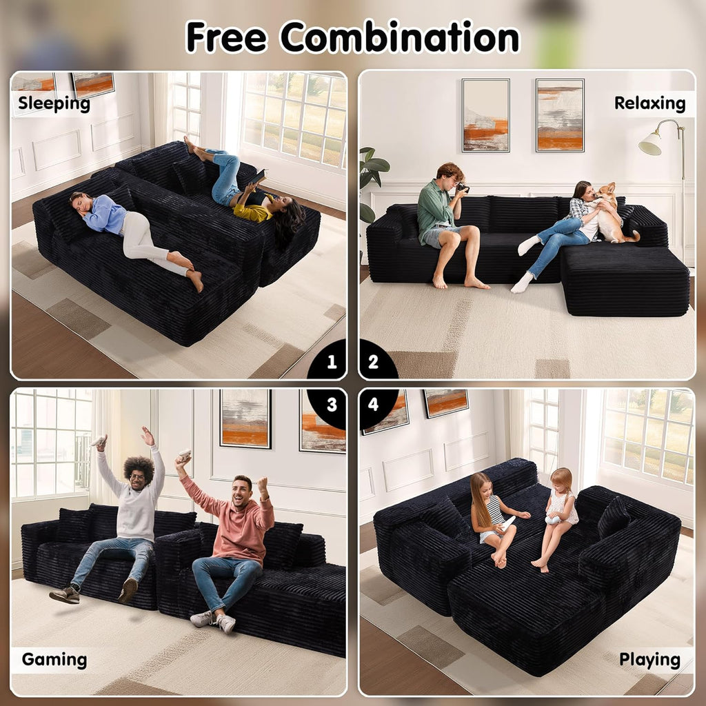 ovios Cloud Sectional Couch with L Shape Chaise Modern Modular Sofa
