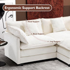 Ihanherry U Shaped Modular Sectional Sofa 5 Seat with 2 Ottomans Chenille
