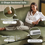 VINGLI 110 Sectional Couch U Shaped Sofa Set with Double Chaise Chenille Fabric