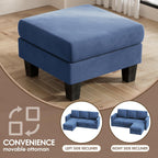 VICTONE Convertible L Shaped Sectional Sofa Couch 3 Seat with Ottoman
