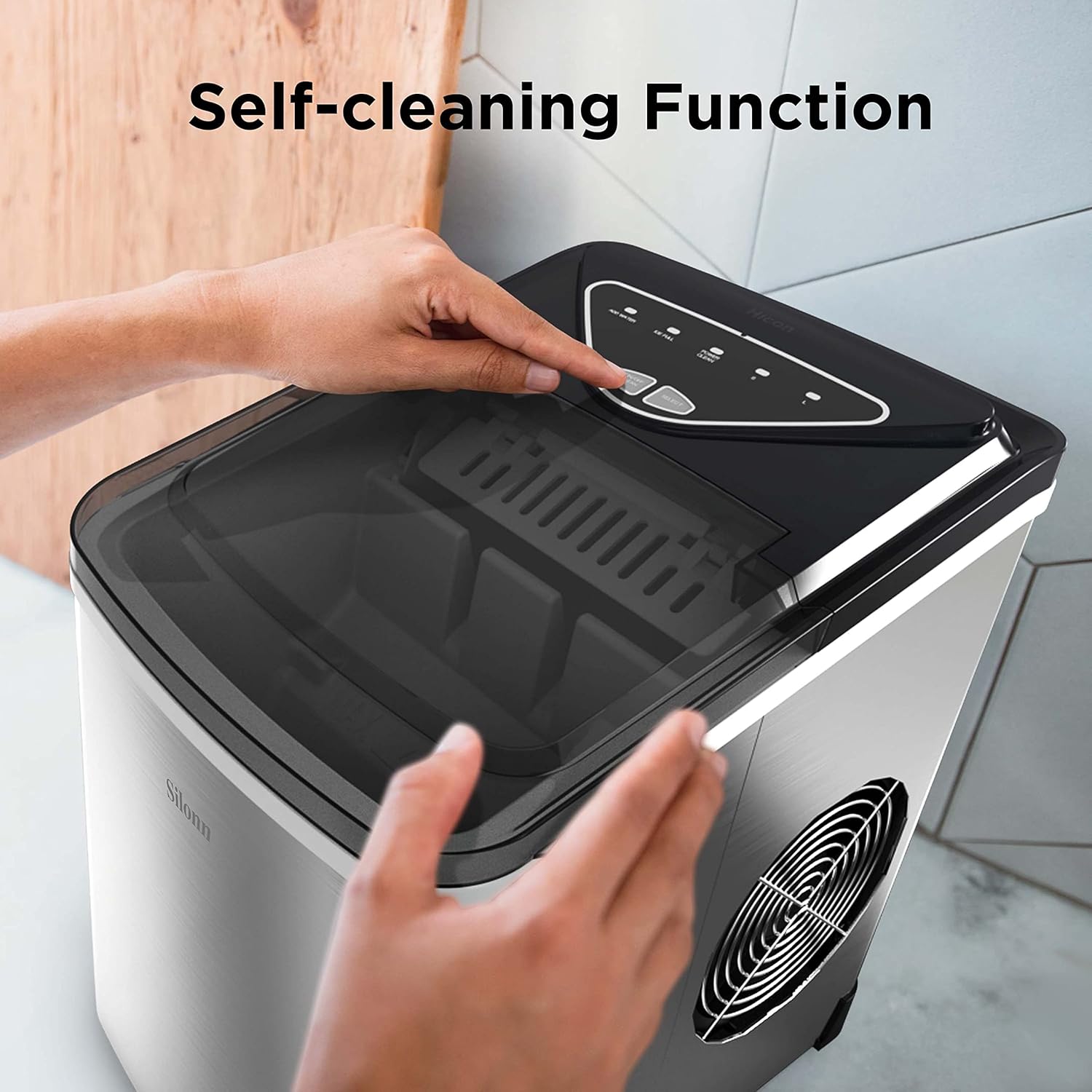 Silonn Nugget Ice Maker Countertop 33lbs Daily Soft Chewable Ice Machine